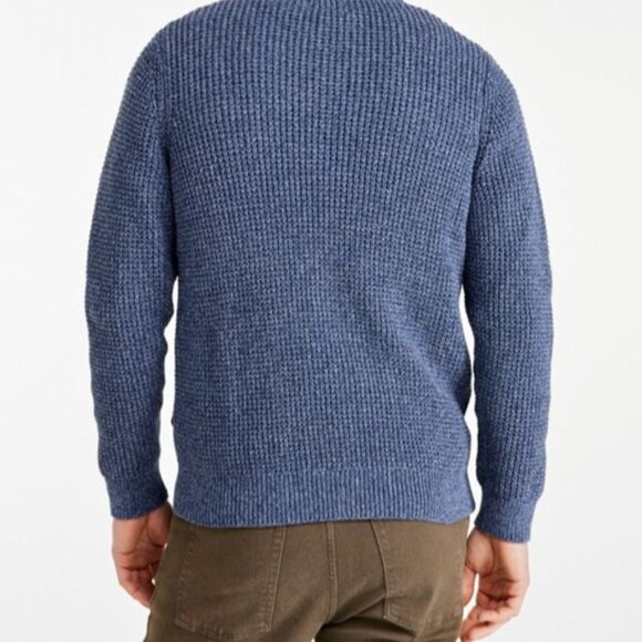 Men's Organic Cotton Waffle Sweater, Full Zip | Large Tall - Picture 5 of 8
